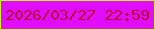 文字の大きさ：3、枠の色：c6f427、背景の色：e10dfe、文字の色：b60d38 無料ブログパーツのブログ時計