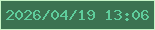 文字の大きさ：3、枠の色：c6f4c7、背景の色：3c7251、文字の色：5fcd9c 無料ブログパーツのブログ時計