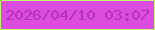 文字の大きさ：3、枠の色：c6f676、背景の色：dc4ddf、文字の色：b233b5 無料ブログパーツのブログ時計