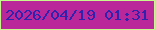 文字の大きさ：3、枠の色：c6f88d、背景の色：ba279b、文字の色：2d23af 無料ブログパーツのブログ時計