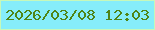 文字の大きさ：4、枠の色：c6f8ba、背景の色：86edfa、文字の色：4f8517 無料ブログパーツのブログ時計