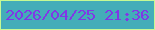 文字の大きさ：3、枠の色：c6f994、背景の色：44adb9、文字の色：8137e6 無料ブログパーツのブログ時計