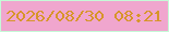 文字の大きさ：1、枠の色：c6f9d7、背景の色：f0a6ce、文字の色：d79529 無料ブログパーツのブログ時計