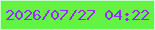 文字の大きさ：3、枠の色：c6fbca、背景の色：66f244、文字の色：952efc 無料ブログパーツのブログ時計