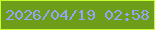 文字の大きさ：1、枠の色：c6fc30、背景の色：6e9d1a、文字の色：91a5fe 無料ブログパーツのブログ時計