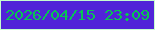 文字の大きさ：2、枠の色：c6fcce、背景の色：5123d8、文字の色：07c553 無料ブログパーツのブログ時計
