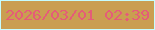 文字の大きさ：2、枠の色：c6fdff、背景の色：ca9e51、文字の色：e55c78 無料ブログパーツのブログ時計