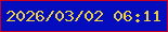 文字の大きさ：3、枠の色：c70022、背景の色：030dbe、文字の色：eacf42 無料ブログパーツのブログ時計