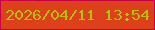 文字の大きさ：2、枠の色：c70149、背景の色：dd411a、文字の色：b9be0d 無料ブログパーツのブログ時計