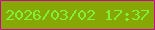 文字の大きさ：1、枠の色：c70597、背景の色：87a704、文字の色：81f036 無料ブログパーツのブログ時計