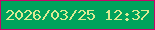 文字の大きさ：4、枠の色：c70669、背景の色：00a35c、文字の色：dbea93 無料ブログパーツのブログ時計