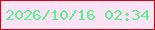 文字の大きさ：4、枠の色：c70818、背景の色：fae3f4、文字の色：5cf091 無料ブログパーツのブログ時計