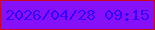 文字の大きさ：4、枠の色：c70920、背景の色：8610f7、文字の色：3600fa 無料ブログパーツのブログ時計