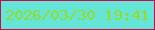 文字の大きさ：2、枠の色：c70b51、背景の色：65e5d6、文字の色：94d92b 無料ブログパーツのブログ時計