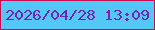 文字の大きさ：2、枠の色：c70b53、背景の色：55c7f5、文字の色：7524b5 無料ブログパーツのブログ時計