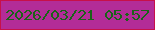 文字の大きさ：4、枠の色：c7104a、背景の色：b32c98、文字の色：1a6318 無料ブログパーツのブログ時計