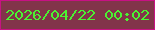 文字の大きさ：2、枠の色：c71284、背景の色：82344a、文字の色：4bf232 無料ブログパーツのブログ時計