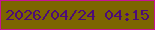文字の大きさ：1、枠の色：c71295、背景の色：7c6500、文字の色：4c0c77 無料ブログパーツのブログ時計