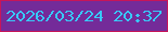 文字の大きさ：1、枠の色：c71559、背景の色：742b99、文字の色：38c9f7 無料ブログパーツのブログ時計