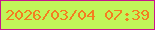 文字の大きさ：2、枠の色：c7168f、背景の色：c1f559、文字の色：f47e20 無料ブログパーツのブログ時計