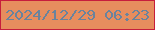 文字の大きさ：3、枠の色：c71d3c、背景の色：e78d5e、文字の色：69839d 無料ブログパーツのブログ時計