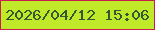 文字の大きさ：1、枠の色：c71e4f、背景の色：c0e92a、文字の色：345932 無料ブログパーツのブログ時計