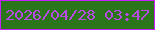 文字の大きさ：2、枠の色：c71eff、背景の色：2b761b、文字の色：b84be3 無料ブログパーツのブログ時計