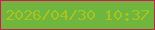 文字の大きさ：4、枠の色：c7204e、背景の色：6eb63d、文字の色：a6c31f 無料ブログパーツのブログ時計