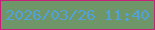 文字の大きさ：4、枠の色：c72077、背景の色：6f9668、文字の色：52a2d9 無料ブログパーツのブログ時計