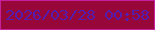 文字の大きさ：3、枠の色：c7209e、背景の色：980739、文字の色：541db0 無料ブログパーツのブログ時計