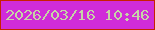 文字の大きさ：1、枠の色：c72101、背景の色：d02cd9、文字の色：c6d4a6 無料ブログパーツのブログ時計