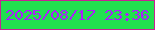 文字の大きさ：4、枠の色：c72194、背景の色：22e04f、文字の色：ac1efc 無料ブログパーツのブログ時計