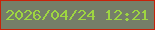 文字の大きさ：3、枠の色：c72209、背景の色：757e68、文字の色：9ed641 無料ブログパーツのブログ時計