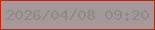 文字の大きさ：2、枠の色：c72305、背景の色：a3999a、文字の色：918782 無料ブログパーツのブログ時計