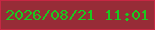 文字の大きさ：5、枠の色：c72743、背景の色：972c37、文字の色：1bc91f 無料ブログパーツのブログ時計