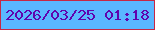 文字の大きさ：1、枠の色：c72744、背景の色：5ab7ff、文字の色：6004ae 無料ブログパーツのブログ時計