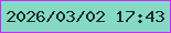 文字の大きさ：1、枠の色：c729ff、背景の色：86dac4、文字の色：182e28 無料ブログパーツのブログ時計