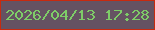 文字の大きさ：4、枠の色：c72a0f、背景の色：655262、文字の色：7ecc68 無料ブログパーツのブログ時計