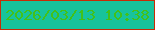 文字の大きさ：4、枠の色：c72c06、背景の色：17c39c、文字の色：42c119 無料ブログパーツのブログ時計