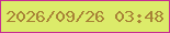 文字の大きさ：2、枠の色：c72c94、背景の色：dceb6a、文字の色：a88437 無料ブログパーツのブログ時計