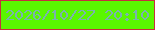 文字の大きさ：2、枠の色：c72f3d、背景の色：5af700、文字の色：7ab2af 無料ブログパーツのブログ時計
