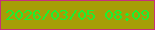 文字の大きさ：3、枠の色：c7307b、背景の色：a69e07、文字の色：1af130 無料ブログパーツのブログ時計