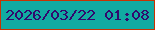 文字の大きさ：1、枠の色：c73201、背景の色：11aaa1、文字の色：32086d 無料ブログパーツのブログ時計