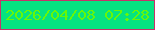 文字の大きさ：3、枠の色：c7326a、背景の色：06e381、文字の色：67f708 無料ブログパーツのブログ時計