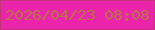 文字の大きさ：4、枠の色：c7337a、背景の色：eb24ac、文字の色：be6f48 無料ブログパーツのブログ時計