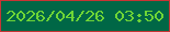 文字の大きさ：3、枠の色：c73434、背景の色：006746、文字の色：6ed536 無料ブログパーツのブログ時計