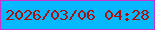 文字の大きさ：1、枠の色：c734cc、背景の色：05b8ff、文字の色：a8120b 無料ブログパーツのブログ時計