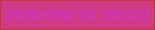 文字の大きさ：1、枠の色：c7362c、背景の色：cf3b87、文字の色：ca34d2 無料ブログパーツのブログ時計