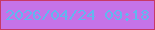 文字の大きさ：5、枠の色：c73966、背景の色：c573e8、文字の色：61b7ee 無料ブログパーツのブログ時計