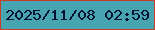 文字の大きさ：5、枠の色：c73d26、背景の色：46a5b1、文字の色：03122f 無料ブログパーツのブログ時計